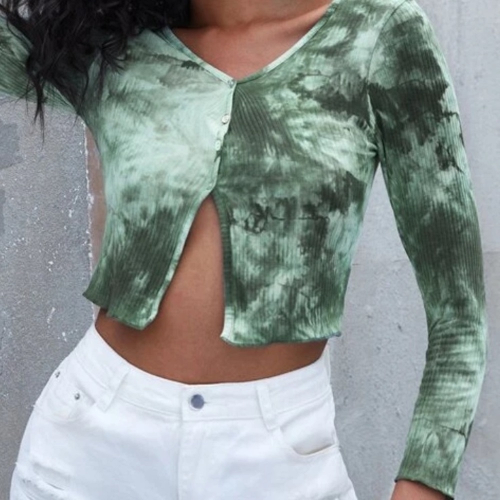 SHEIN tie dye cut out top